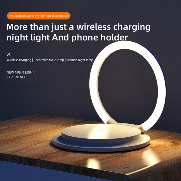 2-in-1 Wireless Charging Night Light – Foldable LED Lamp 15W Fast Charge