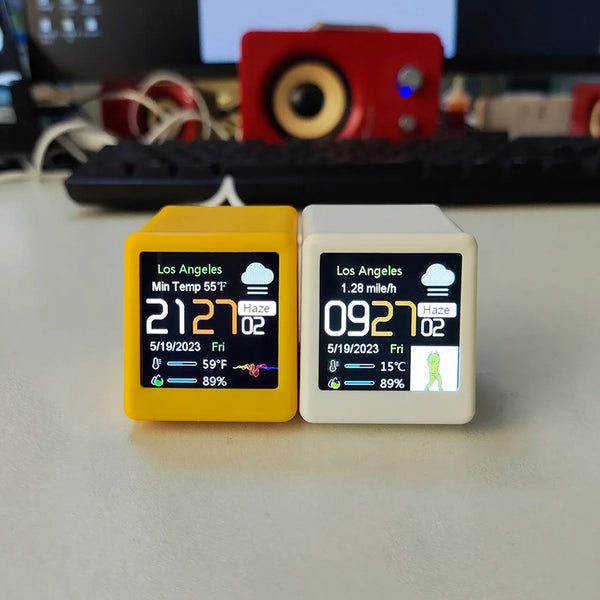 Mini Smart WiFi Weather Desktop Clock – Gaming & Custom GIF Display